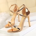 thumbnail image 4 of Zapatos de tacón superalto para mujer, sandalias con tiras cruzadas huecas, a la moda, sexys, para club nocturno, verano, zapatos de mujer, 4 of 5