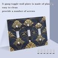 thumbnail image 3 of Yayeee Toggle Light Switch Wall Plate 2-Gang 4.56"x4.48" Decorative Outlet Cover, Gold Art Pattern, 3 of 7