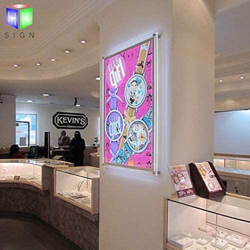 HKSIGN A2 Crystal led Backlight Photo Poster Frame Adverting Display,  Business Store Office Acrylic Logo Sign Holder