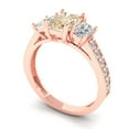 thumbnail image 2 of 1.88 ct Emerald Cut Natural Morganite Three-Stone Engagement Ring for Women in 18K Rose Gold, 2 of 5