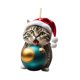 thumbnail image 5 of Adornos navideños de gato 2023, colgantes para árbol de Navidad, multiusos, para chimenea de pared. Estilo D, 5 of 9