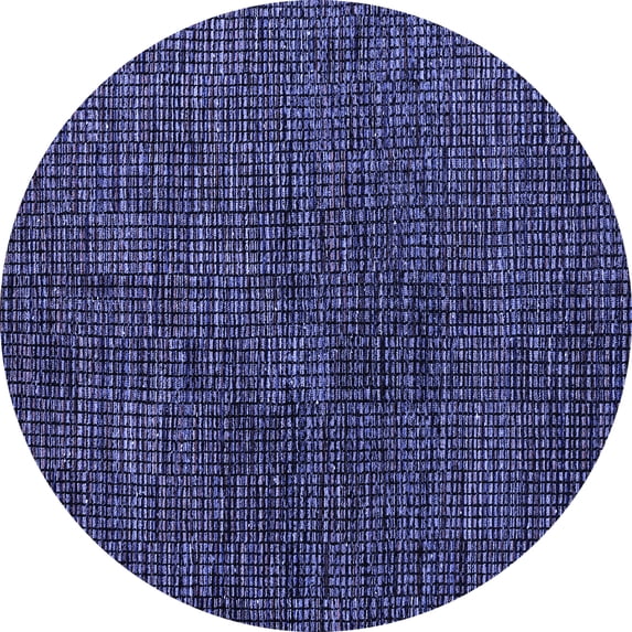 Ahgly Company Machine Washable Indoor Round Abstract Blue Modern Area Rugs, 8' Round