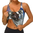 thumbnail image 4 of Fotbe Astronaut in Outer Space Pattern Womens' Sports Bra Longline Wirefree Padded with Medium Support Sports Moisture-Wicking Workou Vest,Tank Top-Medium, 4 of 9