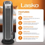 Lasko 5790 Portable Electric 1500W Oscillating Ceramic Tower Space Heater