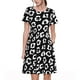 thumbnail image 1 of Fotbe Black Leopard Vestido Largo de Moda para Mujer, Vestido Tipo Camiseta con Manga Corta y Estilo Casual a Rayas y Bloques de Color, 1 of 6