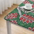 thumbnail image 5 of HAOXIT  Green Square Summer Tablecloth, Block Print Floral Table Cloth for Dining, Parties Wedding Outdoors I Grand Millenial Decor 52*52, 5 of 8
