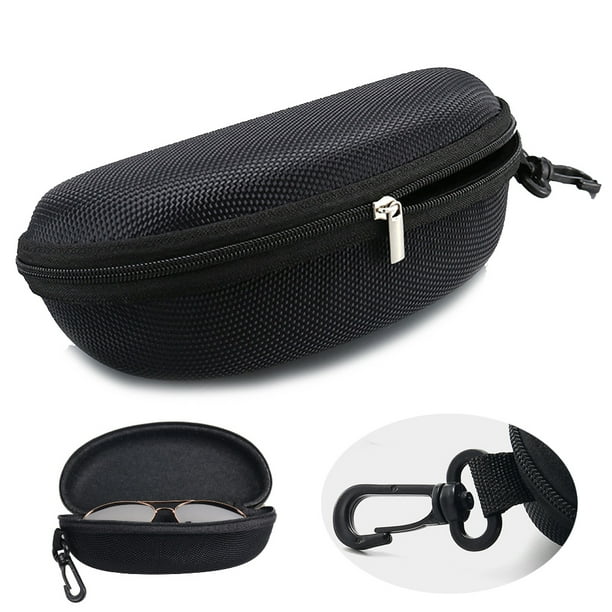 Homeya Sunglasses Case Hard Shell For Large Eyeglasses, Portable Travel Carry Clam With Clip
