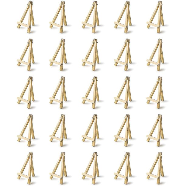 25 Pieces Of Mini 5 Inch Wooden Easel. Business Cards, Display Photos, Small Canvases, Classroom Di
