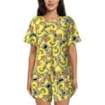 thumbnail image 1 of Balery Ducks Conjunto de Pijama para Mujer con Estampado, Dos Piezas de Manga Corta y Shorts, Ropa de Dormir Suave con Cuello Redondo y Bolsillos-X-Large, 1 of 6