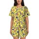 thumbnail image 1 of Balery Ducks Conjunto de Pijama para Mujer con Estampado, Dos Piezas de Manga Corta y Shorts, Ropa de Dormir Suave con Cuello Redondo y Bolsillos-XX-Large, 1 of 6