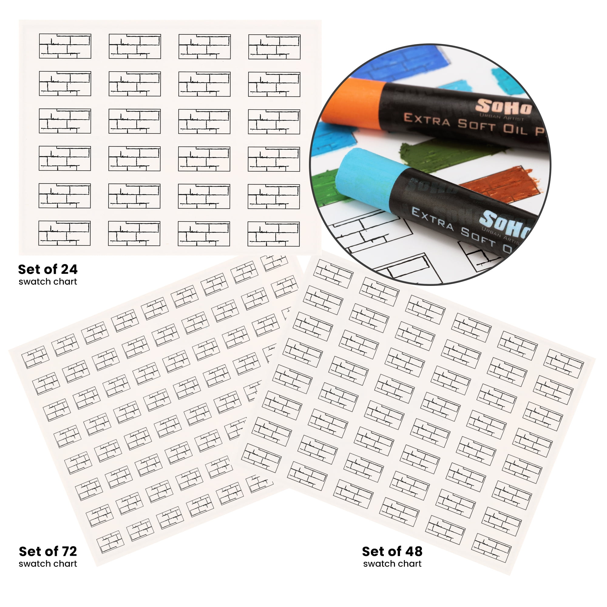 SoHo Urban Artist Oil Pastels Set of 72 - Extra Soft, Blendable, Highly Pigmented and Vibrant, Ideal for Artists & Professionals - Suitable for Drawing, Sketching, Layering, and Scraping