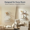 thumbnail image 5 of American Art Decor White Wavy Arched Lunar Ledges Wall Shelf, Wooden 2-Tier Floating Bookshelf for Wall, Carved Fluted Arch Display Shelf for Bedroom Bathroom Kitchen Living Room Decor, 14" x 24", 5 of 8