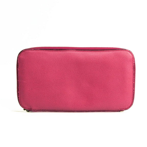 Pre-Owned Valextra V9L06 Women's Calfskin Long Wallet (bi-fold) Pink (Good)