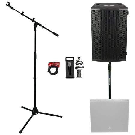 Avante Audio Imperio SUB210 Dual 10" 700W RMS Powered DJ PA Subwoofer+Mic+Stands