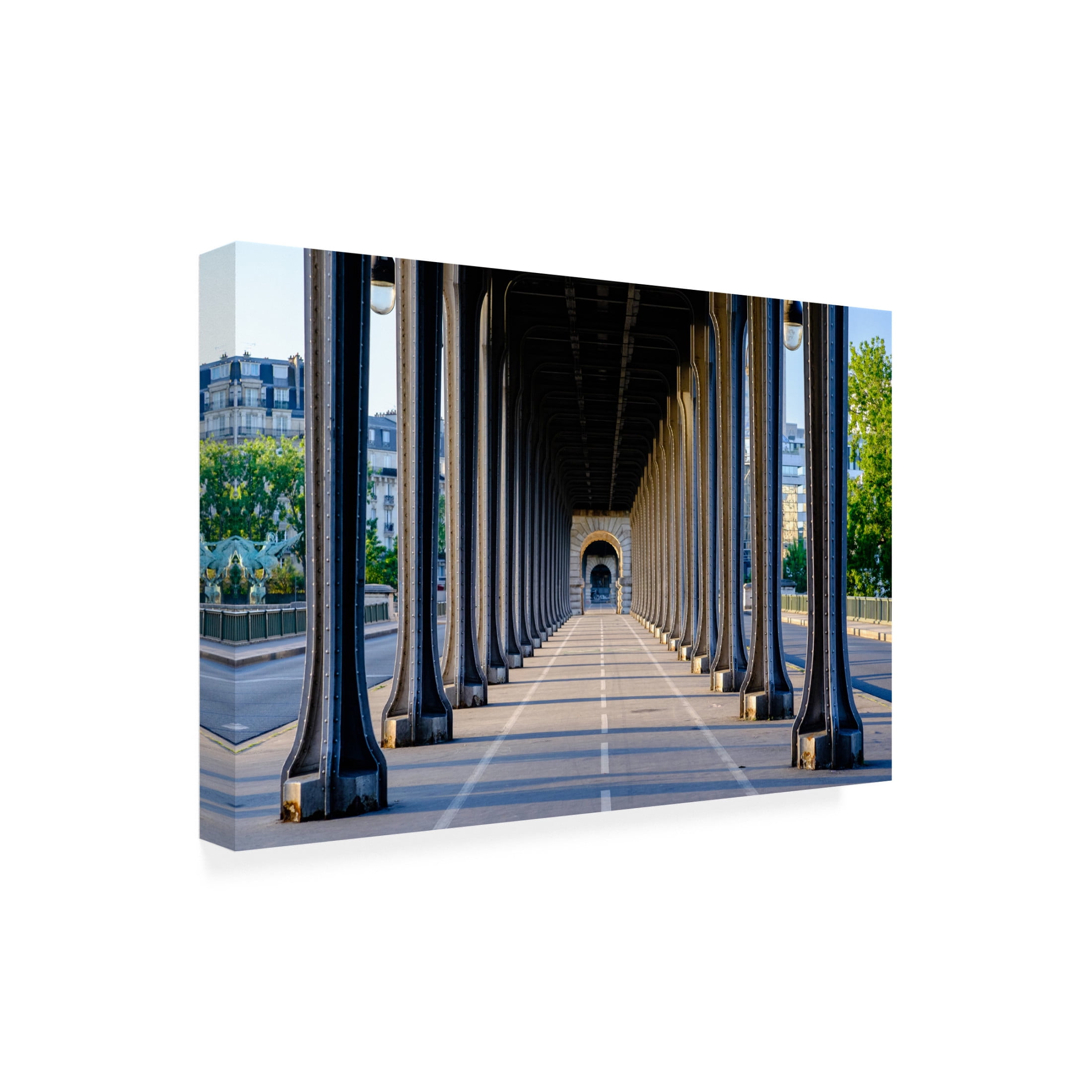 Trademark Fine Art Kevin Nirsimloo Bir Hakeim Bridge Perspective Paris Canvas Wall Art