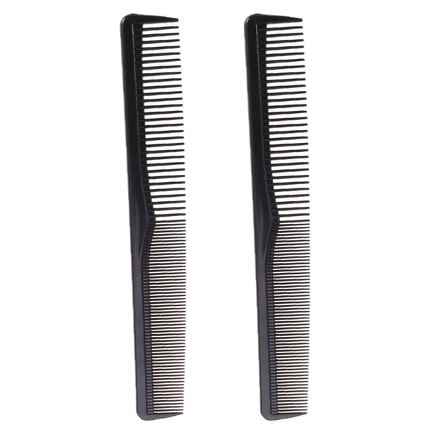 5 piezas de peines de peluquería de plástico antiestático Peines de pelo de diente para herramientas de cuidado del cabello de salón y hotel (negro)
