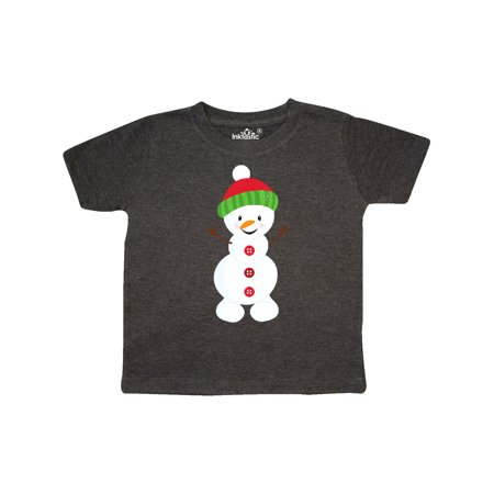 

Inktastic Snowman With Hat Buttons Carrot Nose Gift Toddler Boy or Toddler Girl T-Shirt