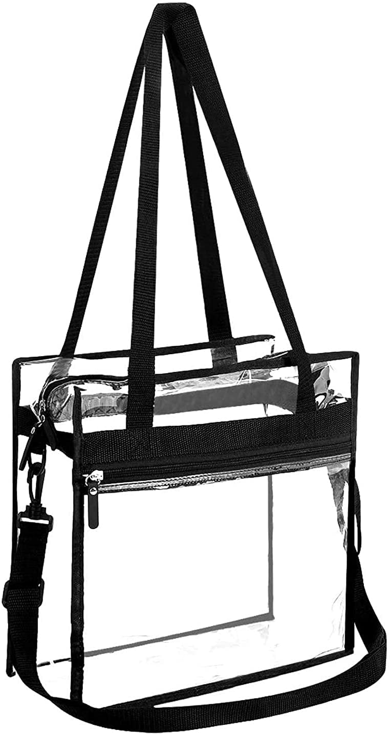 Clear Bag with Zipper Pouch Stadium Approved Tote Bags with Adjustable