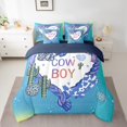 thumbnail image 2 of Erosebridal Cowboy Print Bedding Sets Queen Size, Hearts Pattern Rope Comforter Sets with Sheets, Western Desert Cactus Decor, Reversible 7 Pieces, 2 of 5