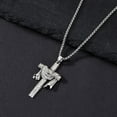 thumbnail image 5 of Cross Necklace for Men 925 Sterling Silver Jesus Cloth on Cross Necklaces Christian Crucifix Pendant Religious Jewelry Gifts for Men 22"+2", 5 of 6