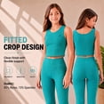 thumbnail image 4 of Essenclo Girls Athletic Crop Tank Tops, 3 Pack, Stretch Tops for Dance, Gymnastics, Yoga & Activewear, 4 of 6