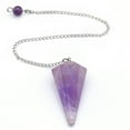 thumbnail image 1 of HLONK Natural Amethyst Crystal Pendulum 12 Facet Reiki Charged, 1 of 11