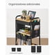 thumbnail image 4 of Carro de 3 Niveles, Carro con Estante, 6 Bolsillos Laterales, para Estudio, Salón, Cocina, Baño, Negro Tinta, 4 of 6
