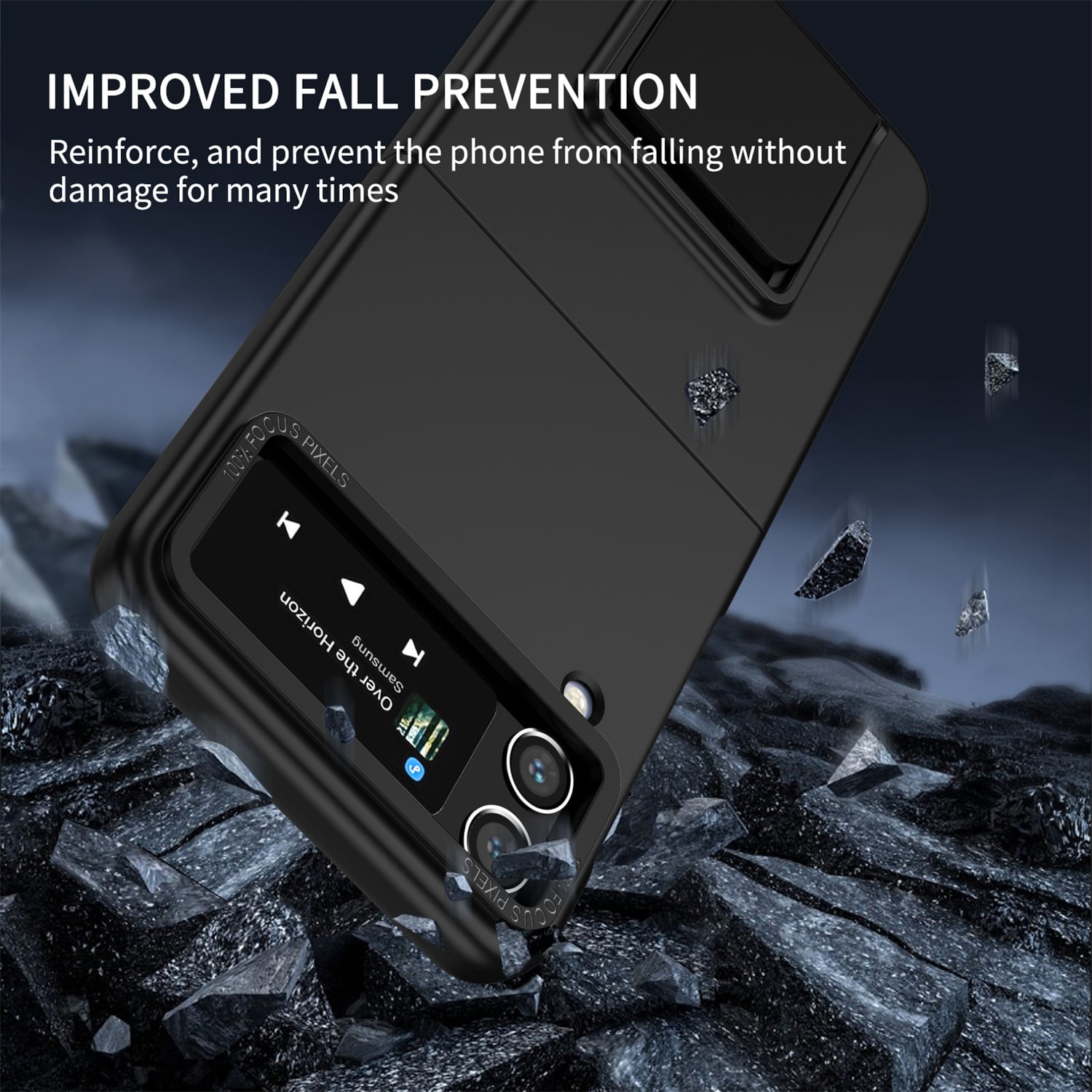 SaniMore for Samsung Galaxy Z Flip 5 Case 6.7 Inch, Slim Folding