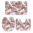 thumbnail image 2 of Red Flowers Bathroom Rugs Set Spring Watercolor Gradient Red Dandelion Floral Plant Non Slip Absorbent Soft Bath Mats 3 Piece Set with Bathroom Rug, U-Shaped Floor Mat, Toilet Seat Cover Large Size, 2 of 9