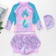 thumbnail image 2 of MEZZALL Summer Girls Swimsuit Cute Swimwear For Toddler And Big Kid Sun Beach Pool Outfit Tropical With Cartoon / Flower Print Beachwear, 2 of 4