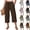 #03 Brown, variant on Womens Pants Summer Gauze Texture Wide Leg Capris Elastic Waist Drawstring Loose Fit Casual Lounge Wear Trousers,XL,#03 Coffee