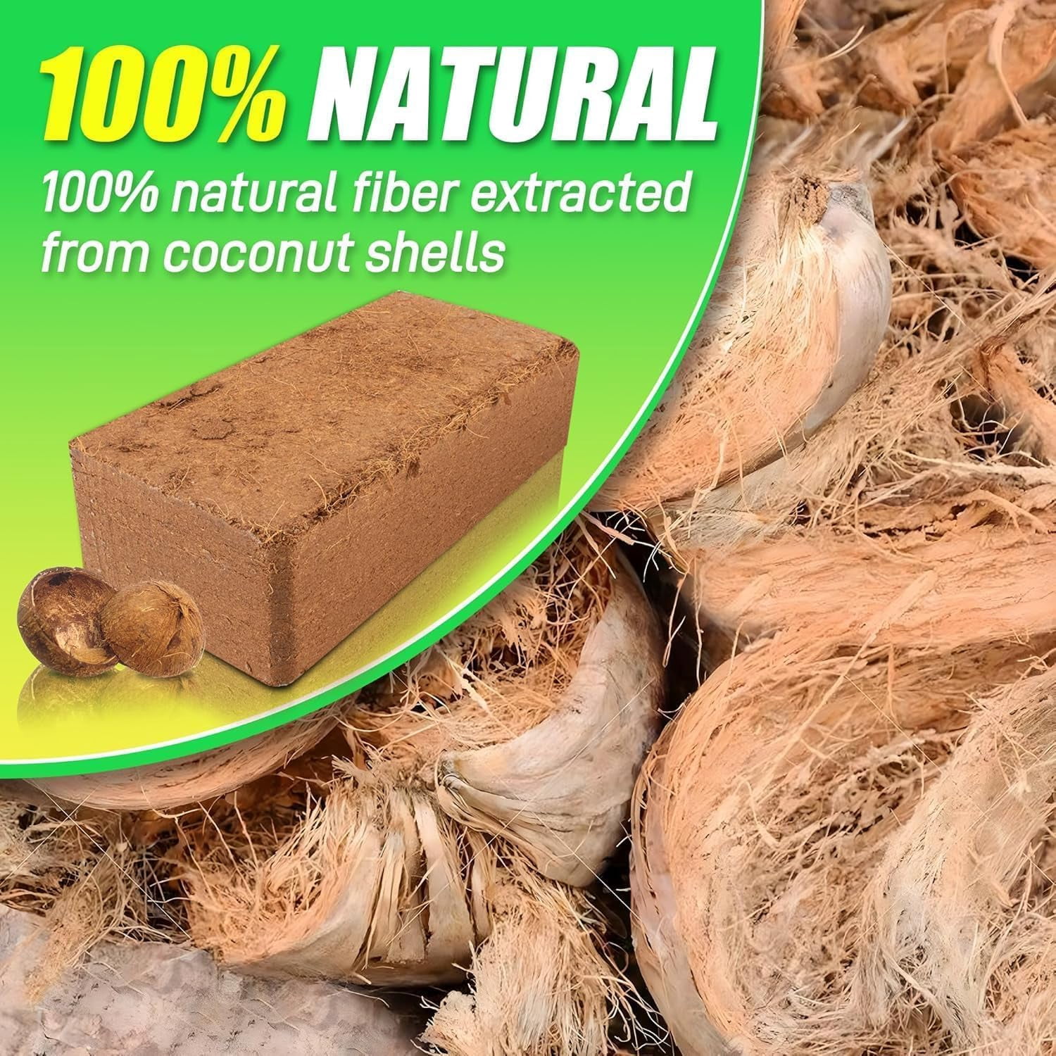 4 Pack Coco Coir Brick,100% Organic Peat Moss,Fiber Coconut Husk for Planting, Gardening, Potting Soil Substrate