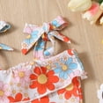 thumbnail image 5 of Utlike Girls Swimwear Summer Toddler Ruffles Flowers Prints One-Piece Swimwear Beach One-Piece Swimsuit Bikini Girls Matching Beach Bathing Suit Size 18 Months-24 Months, 5 of 8