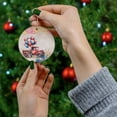 thumbnail image 4 of Vintage Patriotic Pug 4th of July Independence Memorial Day Ceramic Round Ornament Dog Lover Gifts Home Tree Decor - 01006, 4 of 5