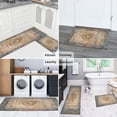 thumbnail image 6 of Kitchen Rugs and Mats Non Skid Washable Boho Blue Retro Design Rug Kitchen Mat and Rug Set,Floor Cushion Waterproof Rug,Rubber Backed Area Rugs for Kitchen Laundry, 6 of 7