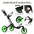 thumbnail image 5 of Topcobe Folding Golf Push Cart with Scoreboard Adjustable Handle Swivel Wheel, Outdoor Sports Equipment/Accessories-Green, 5 of 7