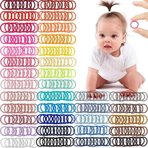 JOYOYO 360 Pcs Baby Hair Ties, Ponytail Holders Hair Accessories No Damage for Hair