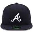 thumbnail image 2 of Men's New Era Navy Atlanta Braves Road Authentic Collection On-Field 59FIFTY Fitted Hat, 2 of 6
