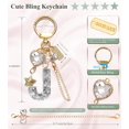 thumbnail image 2 of PTSPLLMY Bling Cute Keychain Initial Letter Gift for Women Girls Pink Purple Key Chain Cup Bag Charms Accessories, 2 of 6