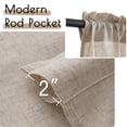 thumbnail image 7 of Curtainking Kitchen Curtains Rod Pocket Semi Sheer Cafe Curtains 26x36 inch Taupe Linen Textured Rod Pocket Tier Curtains 2 Panels, 7 of 7