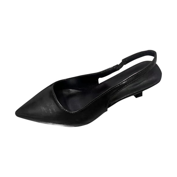 Zapatos Negros Versátiles de Punta Del Dedo Del Pie de las Mujeres de Tallón Alto de 6,5 cm para el Estilo de Primavera / Verano de Moda Y Cómodo