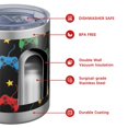 thumbnail image 4 of 12oz Tumblers Multicolor Controllers Games Icons Black Vacuum Insulated Stainless Steel Travel Tumbler Cups Mug with Lid and Straw for Beer,Coffee,Beverages with Cleaning Brush for Cold Hot Drinks, 4 of 5