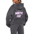 thumbnail image 4 of THLAI Sudaderas de Gran tamaño para Mujer Sudaderas con Capucha de Lana Manga Larga con Estampado de Letras Jersey Tops Sudadera Suelta 2023 Trajes de otoño, 4 of 5