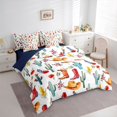 thumbnail image 2 of Homewish Western Cowboy Boots 7-Piece Twin Bedding,Floral Cactus Bedding Comforter Set,Blue Brown,Navy Blue Reversible, 2 of 8