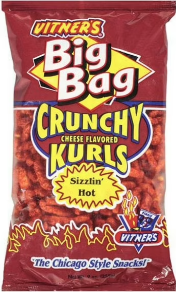 Vitner's Crunchy Kurls Sizzlin' Hot Cheese Flavored Snack, 9 oz