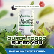 Bucked Up Organic Greens Powder, Superfood Drink Mix with 8 Essential Greens, Mixed Berry, 30 Servings (11.17 oz)