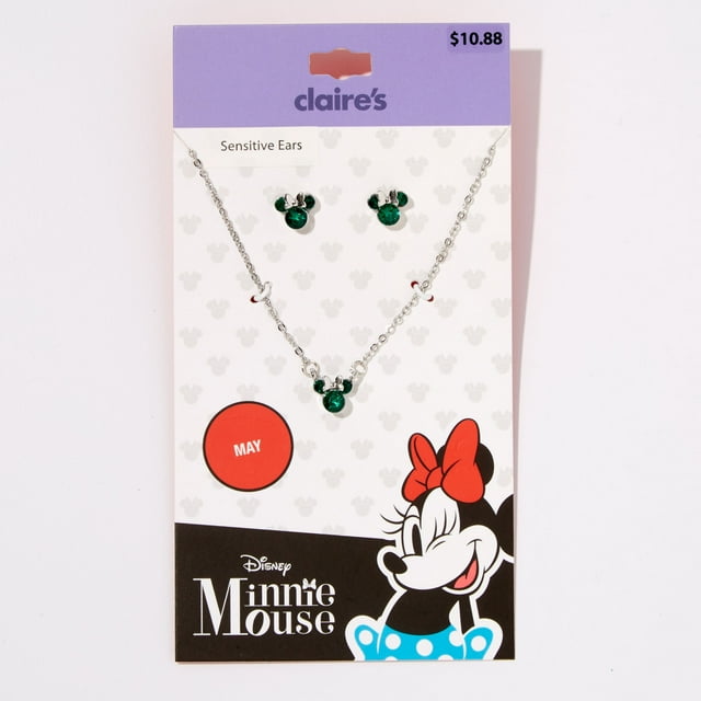 Claire's Disney License Minni Mouse Gemstone Necklace and Matching Earrings for Taurus