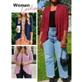 thumbnail image 3 of Anygrew Casual Lightweight Cardigans For Women Out Open Front Jackets 3/4 Sleeves, 3 of 6