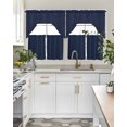 thumbnail image 4 of Solid Dark Blue Swag Curtains for Living Room/Bedroom Windows, Minimalism Abstract Denim Texture Kitchen Curtains and Valances Set 36 Inch Length, Light Filtering Swags Valance Curtain Panels, 4 of 5