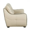 thumbnail image 4 of Titan Furnishings Modern Faux Leather Upholstered Loveseat in Beige, 4 of 17